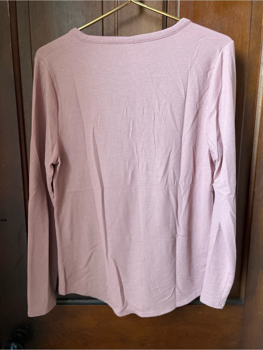 Fabletics women's large long sleeve pink henley top - Picture 5 of 6